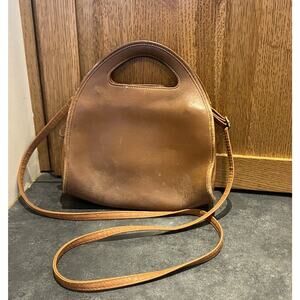 Vintage Coach 9942 90s Carousel Bag Handbag Soft Brown Leather Half Noon